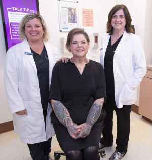 Kim Randall with Dr. Duke and Jessica Custer, NP